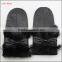 women wearing real rabbit fur warm mitten gloves black leather glove