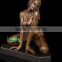 Bronze big chest nude lady sculpture