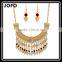 Exaggerated Dubai 18k Gold Plated Red Gem Bib Chunky Statement Necklace Jewelry Set