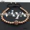 2016 Latest Gold Plated 8mm Beads bracelet Hand Crafted wrist racelet for man