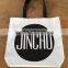 plain white cotton canvas tote bag with logo