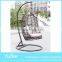Wicker rattan basket patio swing chair