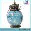 Metal antique mosaic glass oil lantern decorations