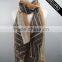 Printed Polyester Voile For Women SCARF Brown AZO free BSCI and SEDEX audited