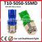 t5 w5w led dashboard lighted bulbs T10 W5W 194 5050 5SMD auto led light