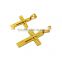 Factory wholesale double layer big and small stainless steel gold cross necklace pendant