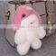 Cute Fahion Car Bag Key Chain Accessary real rex Rabbit Fur Plush Key Ring Tassels Pendant for Handbag Knapsack Black dog monste