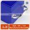 high end blue pu wine gift papckaging box with metal lock and handle