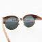 Wood half frame polarized glasses wooden half mirror coating sunglasses