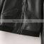 Hot selling knit collar leather jacket for women new style cheap&active pu jacket style for ladies