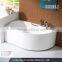 Small corner acrylic bathtub shower