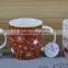 11OZ flower design with colorful decal print tea cups, shiny surface porcelain mug, KL5016-335