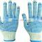 Pvc dotted cotton safety knitted work gloves