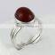 Charming !! Bezel Setting Red Onyx 925 Sterling Silver Ring, Indian Silver Jewelry Supplier, Exporter and Wholesaler