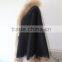 Graceful Natural Raccoon Fur Edge Cashmere Shawl Winter Fur Trim Pushmina Like Poncho Cape