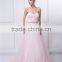 Hotsale A-line sweetheart neckline design used organza fabric with a beautiful sash bridal/bridalmaid dress