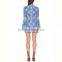 Online Shopping Woman Flare Long Sleeve Woman Print Shirt Mini Dress With Chain