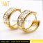 Jingli Jewelry 2016 Beautiful Gold Sleeper Earrings Plastic Ear Stud Women Fashion Earring With Rhinestone