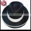 australia wool felt black fedora hat with white ribbon and Hemming