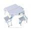 Outsunny Height Adjustable Folding Outdoor Picnic Table w/ 4 Seats