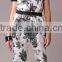 Pretty Steps 2016Women Short Sleeve Loose Jumpsuit Romper Trouser Long Pants Printed Jumpsuit For Ladies