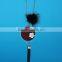 Winter Simple Pom Pom Necklace Flower Decorated Round Disc Pendant Necklace Long Tassel Sweater Necklace