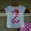 Boutique Baby Clothes Applique Short Sleeve Top Polka Dots Cake Ruffle Pants Casual Comfortable Toddler Outfit
