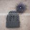 Myfur big fur pom beanie warm winter knitted hat fur knitted hats
