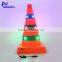 Collapsible LED RGB light flashing warning street construction cones