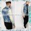 2016 Spring Tops Sleeves Bleached White Blue Denim Men's Jackets Clothes