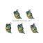 Zinc Based Alloy Butterfly Wing Charms Butterfly Animal Gold Plated Green Enamel