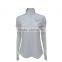 White color stand up new design embroidered custom polo shirt women