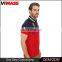 New design hot selling in alibaba china red and dark blue custom mens polo collar striped t shirt