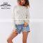 2017 New Fashion Design Top Seller Custom Woman Knit White Hot Selling Sweater
