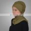 2017 muslim clothing olive green plain pinless chiffon instant scarf