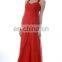 EB2227 A-Line Scoop Halter Top Ruched Chiffon Evening Dress