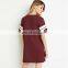2017wholesale new fashion dress women short sleeve 100%cottton dress