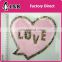 wholesale heart shaped hot fix motif for children clothing