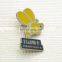 Cute bee custom lapel pin with enamel logo, metal enamel pin