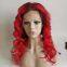 Full Lace Wig Cap 100% Natural Human Hair Weaving Ombre Red Curly