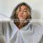 2020 Custom logo long sleeve drop shoulder with zip up high quality cotton women hoodies sweatshirts