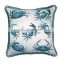 Wholesale print sea embroidery letter bird with jute piping cushion pillow for outdoor