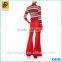 Classic Design Summer Women Pants Red Wool Flared Trousers