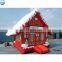 Inflatable white snow bouncy house for sale, popular snow building for winter day