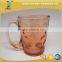 300ml colourful glass cup with handling for drinking