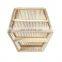 China handmade hexagon rattan wicker wall hanging shelf rack