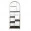 K&B hot sell arch shape design light luxury gold metal glass decoration display shelves