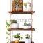Rustic Wall Mounted 3 tiers Floating Corner Shelves