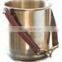 brass ice bucket with leather handle