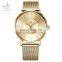 SHENGKE SK Luxury Lady Alloy Watches Custom Logo Wristwatch Jewelry Set Steel Mesh Band Gold Quartz Watches Woman K0059L